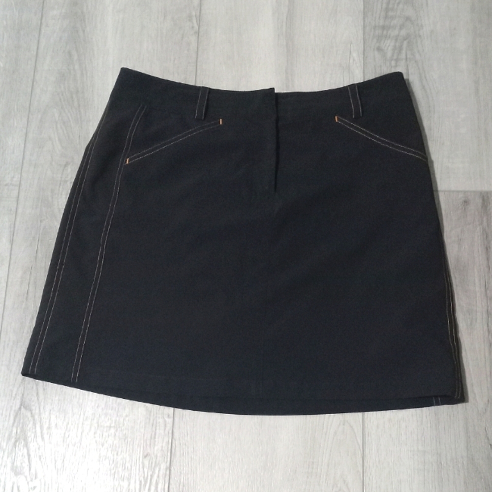 ANNIKA Black A-Line Skort for Work